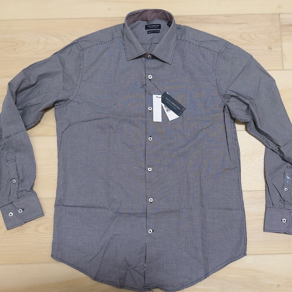Tailorbyrd Men's Charcoal Button-Down Shirt, NWT. Men’s XL